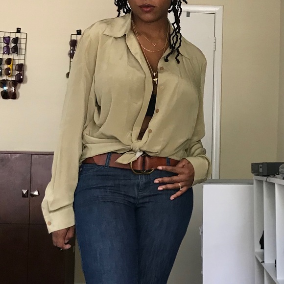 🌹Norton McNaughton 100% silk button down top 14 - Picture 5 of 8